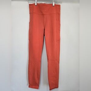 Lululemon Invigorate High-Rise Tight 25" "Brick" Orange Tone SIZE 6